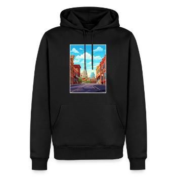 Nashville Tennessee Vintage Reiseposter Souvenir - Männer Premium Bio Hoodie - Schwarz - Vorne - Nico (187cm)