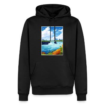 Niagara Falls Canada Vintage voyage affiche WPA Art - Sweat à capuche Premium bio Homme - noir - Devant - Nico (187cm)