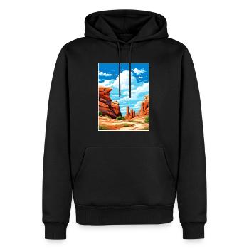 Escalante grand Utah Vintage voyage affiche WPA Art - Sweat à capuche Premium bio Homme - noir - Devant - Nico (187cm)