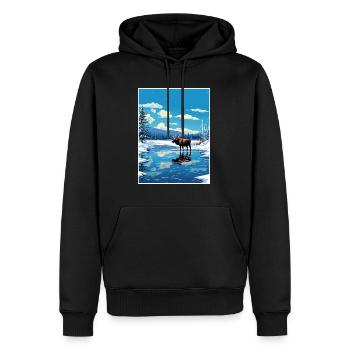 Alaska Vereinigte Staaten Vintage Reiseposter WPA Kunst - Männer Premium Bio Hoodie - Schwarz - Vorne - Nico (187cm)