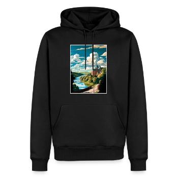 Altoona Pennsylvanie Vintage voyage affiche WPA Art - Sweat à capuche Premium bio Homme - noir - Devant - Nico (187cm)