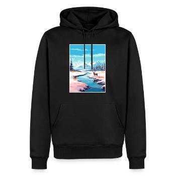 Alaska Vereinigte Staaten Vintage Reiseposter WPA Kunst - Männer Premium Bio Hoodie - Schwarz - Vorne - Nico (187cm)