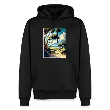 Carpinteria préserver Vintage voyage affiche WPA Art - Sweat à capuche Premium bio Homme - noir - Devant - Nico (187cm)