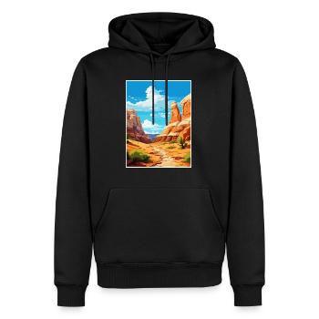 Escalante grand Utah Vintage voyage affiche WPA Art - Sweat à capuche Premium bio Homme - noir - Devant - Nico (187cm)