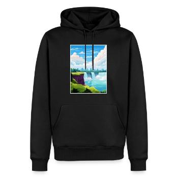 Niagara Falls Canada Vintage voyage affiche WPA Art - Sweat à capuche Premium bio Homme - noir - Devant - Nico (187cm)