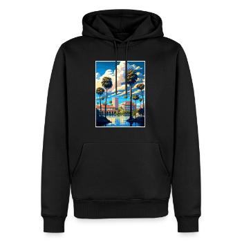 Riverside California Vintage Reiseposter WPA Kunst - Männer Premium Bio Hoodie - Schwarz - Vorne - Nico (187cm)