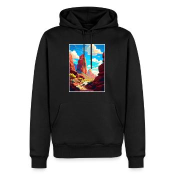 Red Rock Arizona Vintage voyage affiche Souvenir - Sweat à capuche Premium bio Homme - noir - Devant - Nico (187cm)