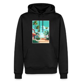 South Beach Texas Vintage Travel Poster Souvenir - Men’s Premium Organic Hoodie - black - Front - Nico (187cm)
