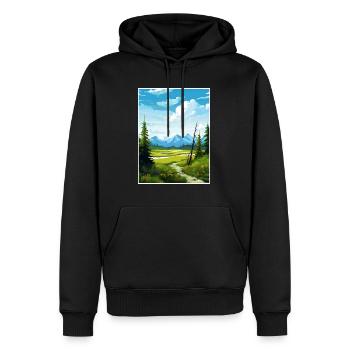 Glennallen Alaska Vintage Reiseposter Souvenir - Männer Premium Bio Hoodie - Schwarz - Vorne - Nico (187cm)