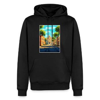 Savannah Georgia Vintage Reiseposter Souvenir - Männer Premium Bio Hoodie - Schwarz - Vorne - Nico (187cm)