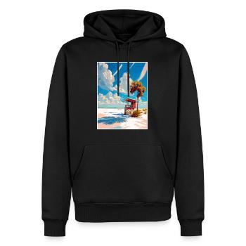 Siesta Key Florida Vintage Reiseposter Souvenir - Männer Premium Bio Hoodie - Schwarz - Vorne - Nico (187cm)