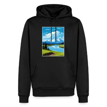 Twin Lakes Alaska Vintage Reiseposter Souvenir - Männer Premium Bio Hoodie - Schwarz - Vorne - Nico (187cm)