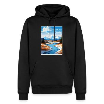 Twin Lakes Alaska Vintage Reiseposter Souvenir - Männer Premium Bio Hoodie - Schwarz - Vorne - Nico (187cm)