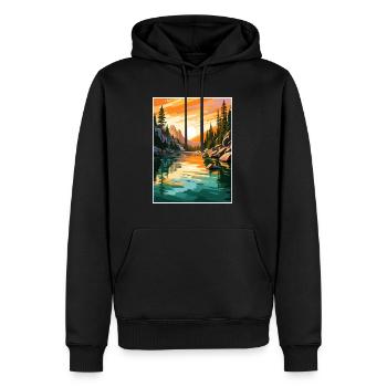 Lac Tahoe Nevada Vintage voyage affiche Souvenir - Sweat à capuche Premium bio Homme - noir - Devant - Nico (187cm)