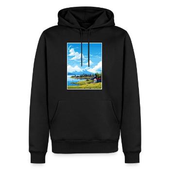 Wasilla Alaska Vintage Reiseposter WPA Souvenir - Männer Premium Bio Hoodie - Schwarz - Vorne - Nico (187cm)