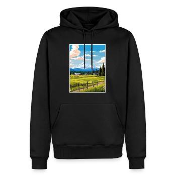 Palmer Alaska Vintage Reiseposter WPA Souvenir - Männer Premium Bio Hoodie - Schwarz - Vorne - Nico (187cm)
