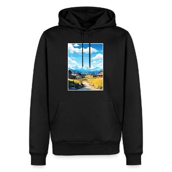 Bethel Alaska Vintage Reiseposter WPA Souvenir - Männer Premium Bio Hoodie - Schwarz - Vorne - Nico (187cm)
