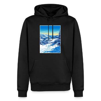 Deer Valley Utah Vintage voyage affiche Souvenir - Sweat à capuche Premium bio Homme - noir - Devant - Nico (187cm)