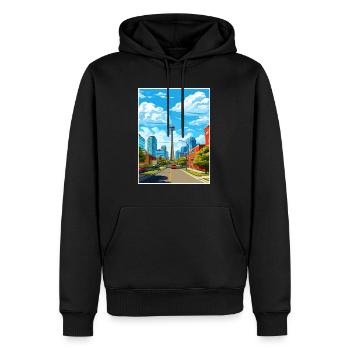 Calgary Kanada Vintage Reiseposter WPA Souvenir - Männer Premium Bio Hoodie - Schwarz - Vorne - Nico (187cm)