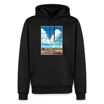 Ouragan Utah Vintage Voyage Affiche WPA Souvenir - Sweat à capuche Premium bio Homme - noir - Devant - Nico (187cm)