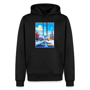 Park Utah Vintage Voyage Poster WPA Souvenir - Sweat à capuche Premium bio Homme - noir - Devant - Nico (187cm)