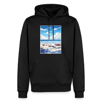 Kotzebue Alaska Vintage Reiseposter WPA Souvenir - Männer Premium Bio Hoodie - Schwarz - Vorne - Nico (187cm)