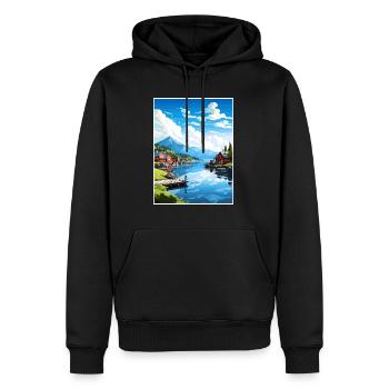 Wrangell Alaska Vintage Reiseposter WPA Souvenir - Männer Premium Bio Hoodie - Schwarz - Vorne - Nico (187cm)