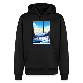Girdwood Alaska Vintage Reiseposter WPA Souvenir - Männer Premium Bio Hoodie - Schwarz - Vorne - Nico (187cm)