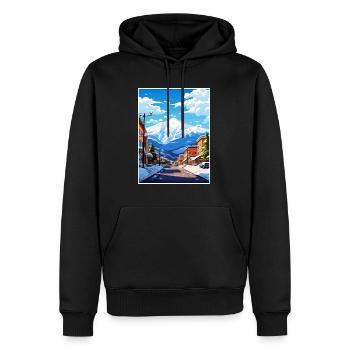 Brian Head Utah Vintage voyage affiche WPA Souvenir - Sweat à capuche Premium bio Homme - noir - Devant - Nico (187cm)