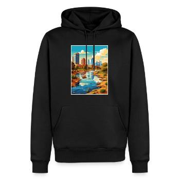 Phoenix Arizona Vintage voyage affiche WPA Souvenir - Sweat à capuche Premium bio Homme - noir - Devant - Nico (187cm)