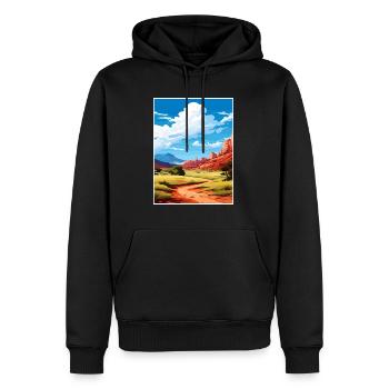 Zeder Utah Vintage Reiseposter WPA Souvenir - Männer Premium Bio Hoodie - Schwarz - Vorne - Nico (187cm)