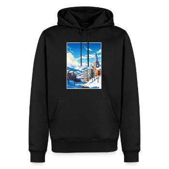 Brian Head Utah Vintage voyage affiche WPA Souvenir - Sweat à capuche Premium bio Homme - noir - Devant - Nico (187cm)