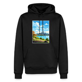 Montréal, Canada, Affiche de voyage vintage, WPA, Souvenir - Sweat à capuche Premium bio Homme - noir - Devant - Nico (187cm)