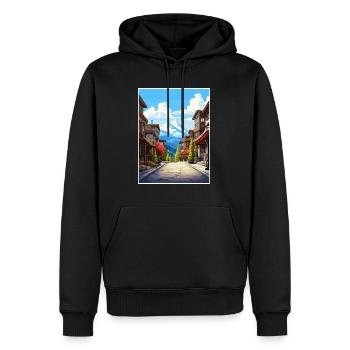 Whistler Canada Vintage voyage affiche WPA Souvenir - Sweat à capuche Premium bio Homme - noir - Devant - Nico (187cm)