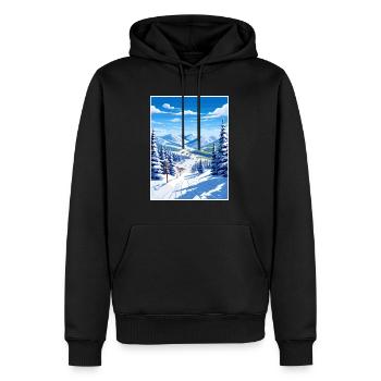Deer Valley Utah Vintage voyage affiche Souvenir - Sweat à capuche Premium bio Homme - noir - Devant - Nico (187cm)