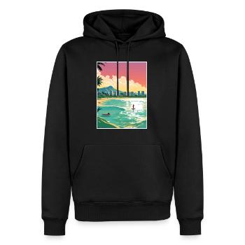 Honolulu Hawaii Vintage Reiseposter WPA Souvenir - Männer Premium Bio Hoodie - Schwarz - Vorne - Nico (187cm)