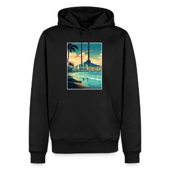 Honolulu Hawaii Vintage Reiseposter WPA Souvenir - Männer Premium Bio Hoodie - Schwarz - Vorne - Nico (187cm)