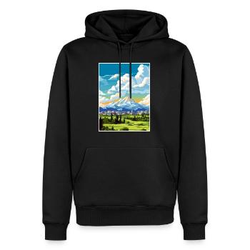 Anchorage Alaska Vintage voyage affiche Souvenir - Sweat à capuche Premium bio Homme - noir - Devant - Nico (187cm)