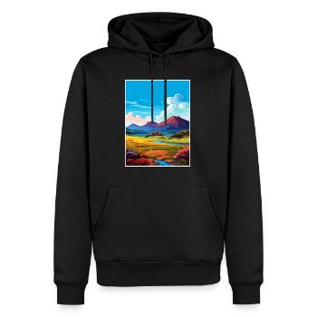 Mauna Kea Hawaii Vintage Reiseposter Souvenir - Männer Premium Bio Hoodie - Schwarz - Vorne - Nico (187cm)