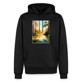 Caddo Lake Texas Vintage voyage affiche Souvenir - Sweat à capuche Premium bio Homme - noir - Devant - Nico (187cm)