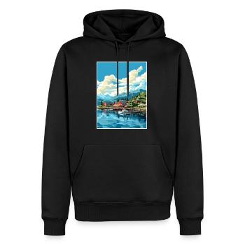 Ketchikan Alaska Vintage Reiseposter Souvenir - Männer Premium Bio Hoodie - Schwarz - Vorne - Nico (187cm)
