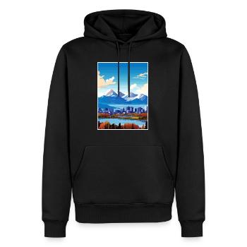 Anchorage Alaska Vintage voyage affiche Souvenir - Sweat à capuche Premium bio Homme - noir - Devant - Nico (187cm)