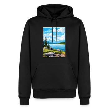 Naknek Lake Alaska Vintage Reiseposter Souvenir - Männer Premium Bio Hoodie - Schwarz - Vorne - Nico (187cm)