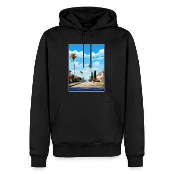 Ventura Californie Vintage voyage affiche Souvenir - Sweat à capuche Premium bio Homme - noir - Devant - Nico (187cm)