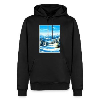 Deer Valley Utah Vintage voyage affiche Souvenir - Sweat à capuche Premium bio Homme - noir - Devant - Nico (187cm)