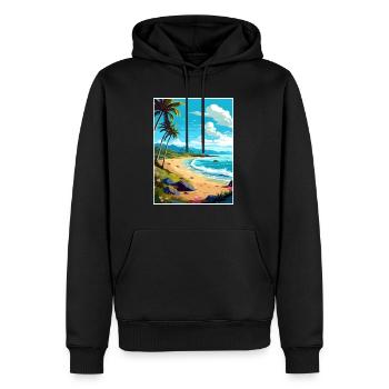 Kaanapali Hawaii Vintage voyage affiche Souvenir - Sweat à capuche Premium bio Homme - noir - Devant - Nico (187cm)