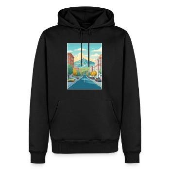 Provo Utah affiches Vintage voyage affiche Souvenir - Sweat à capuche Premium bio Homme - noir - Devant - Nico (187cm)