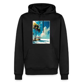 Siesta Key Florida Vintage Reiseposter Souvenir - Männer Premium Bio Hoodie - Schwarz - Vorne - Nico (187cm)