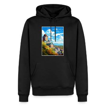 Quebec Kanada Vintage Reiseposter WPA Souvenir - Männer Premium Bio Hoodie - Schwarz - Vorne - Nico (187cm)