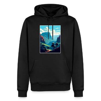 Blue Mountains Australie Vintage voyage affiche WPA - Sweat à capuche Premium bio Homme - noir - Devant - Nico (187cm)